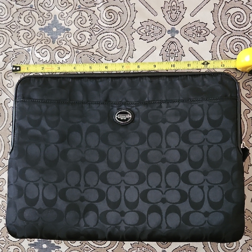 Coach Dark Gray Signature Laptop Sleeve